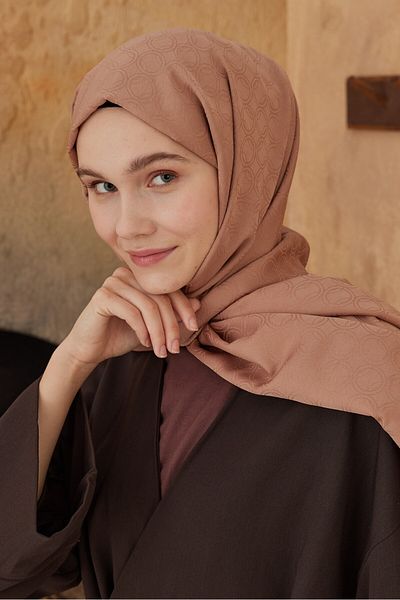 Modakaşmir Silky Jacquard Series Circle Pattern Shawl