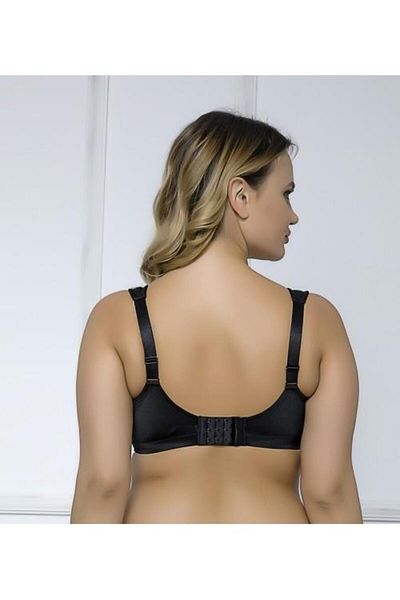 MOONLİGHT Moonlight 2118 Black No Underwire 2 Size Reducing Thick Strap Gathering Bra