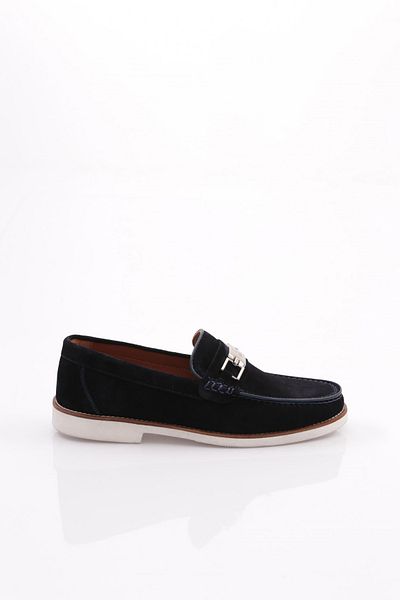 DGN Ανδρικά κλασικά παπούτσια με αγκράφα Navy Blue Suede 21293642