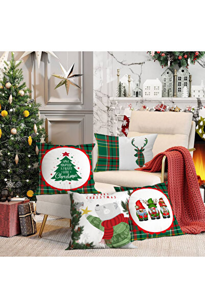 Evmila 4-dijelni novogodišnji set Somot Navlaka za jastuk 43x43 cm - Dekorati...