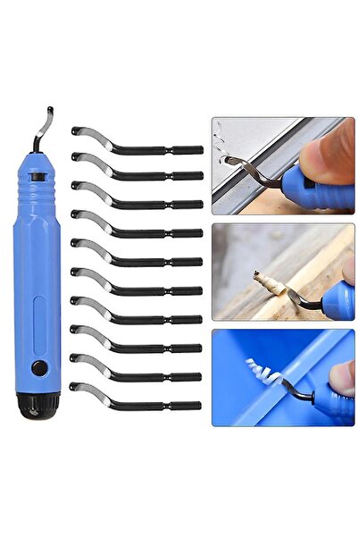 Genel Markalar Metal Çapak Alma Aracı Kiti Çapak Alma Seti Ahşap Plastik Metal Raspa Seti 11bıçak Kol