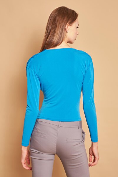 Jument Μπλούζα με μακρυμάνικο σώμα με μακρυμάνικο μπλουζάκι από ύφασμα κρεπ Lycra με διπλό στήθος