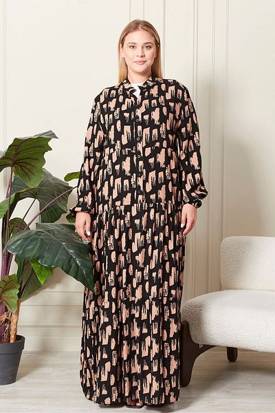Ferace Large Size Oversize Summer Dress - Comfortable Fit Alaçatı Model