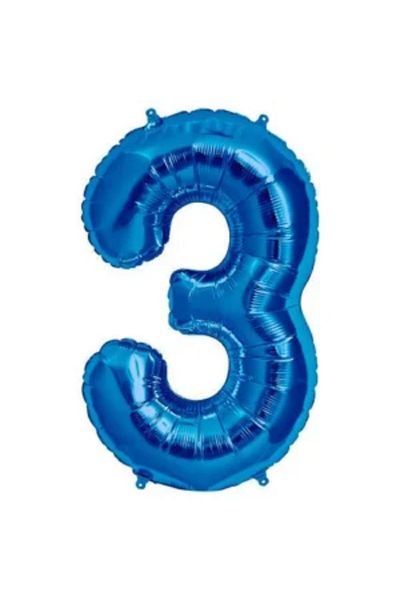 eğlencemarketi Dark Blue Number Foil Balloon - 34 Inch 76 cm