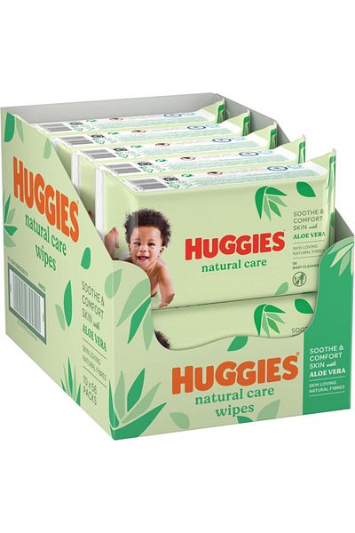 Huggies Natural Aloe Vera Baby Wipes, 56 Wipes (10 packs)