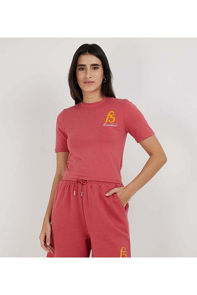F5 Cropped Varsity T-Shirt For Women