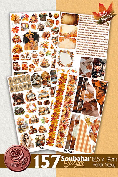 SelisCraft Sonbahar Journal Sticker Set 01 Ajanda Planlayıcı Bullet Journal I...