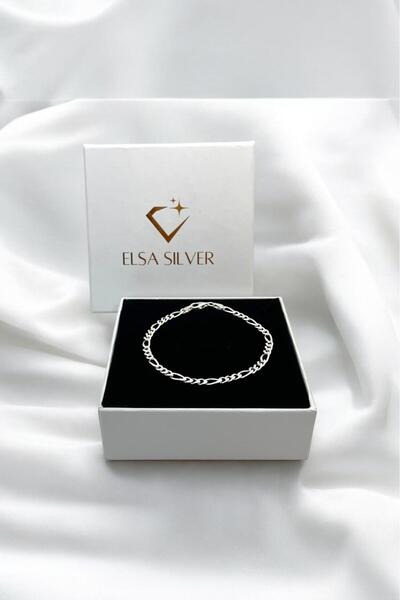 ADA LİFE GÜMÜŞ (ÖZEL KUTULU) 925 Ayar Gümüş 4mm Figaro Erkek Zincir Bileklik