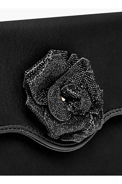 Celeste Floral Accent Crossbody Bag with Detachable Chain Strap and Flap Closure - W 6.5 x H 13 x D 19 cm