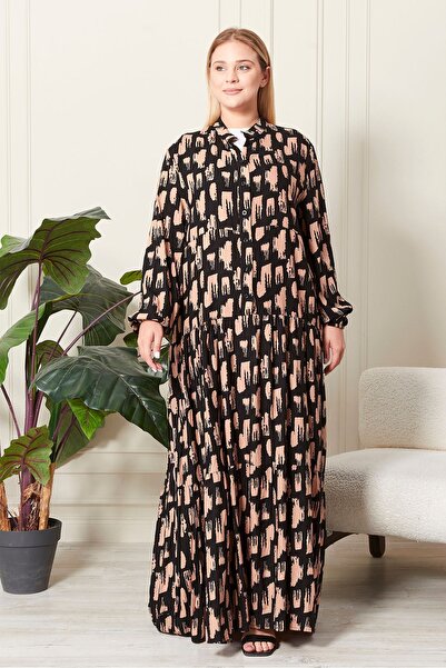 Ferace Large Size Oversize Summer Dress - Comfortable Fit Alaçatı Model