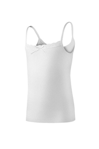 YILDIZ Star 2035 White Ribbed Rope Strap Lace Girl's Undershirt