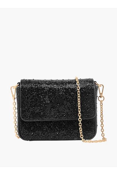 Celeste Embellished Crossbody Bag with Flap Closure and Adjustable Strap