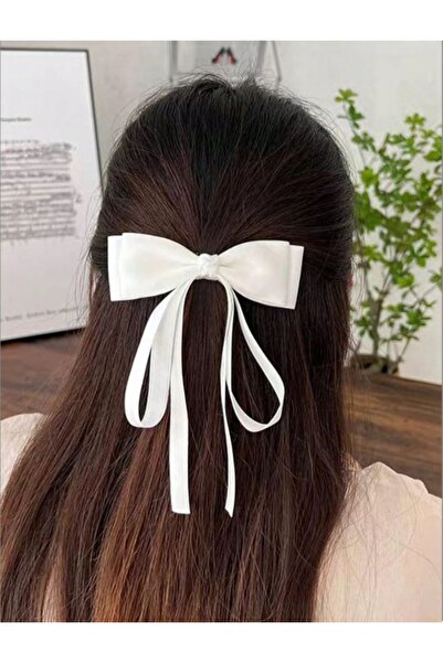 MAKSESUAR Kadın Fiyonk Beyaz Kurdele Otomatik Toka