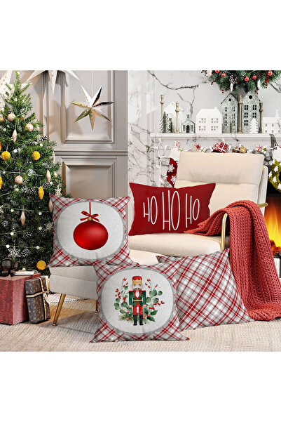 Evmila 4-компонентен калъф за възглавница от кадифе с новогодишна тематика 43...