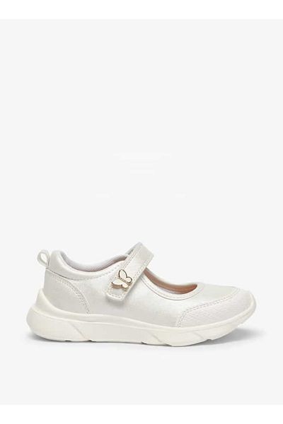 Juniors Textured Mary Jane Shoes with Hook and Loop Closure