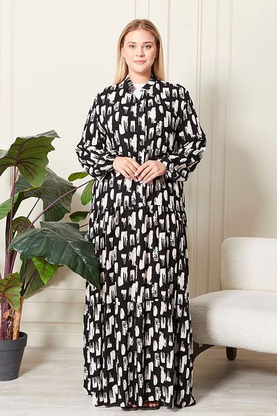 Ferace Large Size Oversize Summer Dress - Comfortable Fit Alaçatı Model
