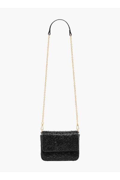 Celeste Embellished Crossbody Bag with Flap Closure and Adjustable Strap
