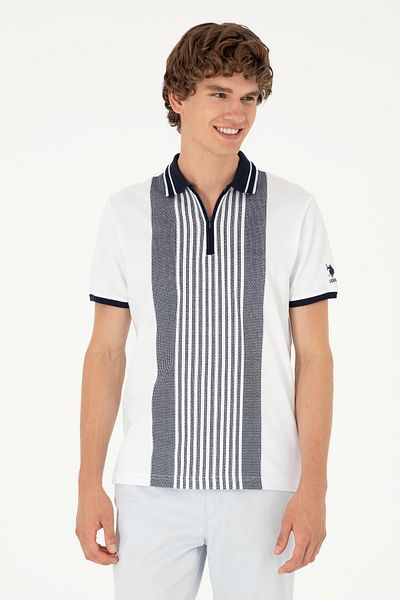 U.S. Polo Assn. Ανδρικό λευκό μπλουζάκι Oversize Fit Crew Neck 50281926 -vr013