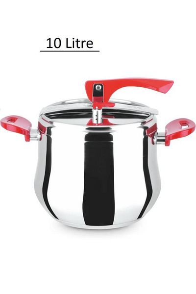 Lines Steel Casserole Pressure Cooker 10 Liters