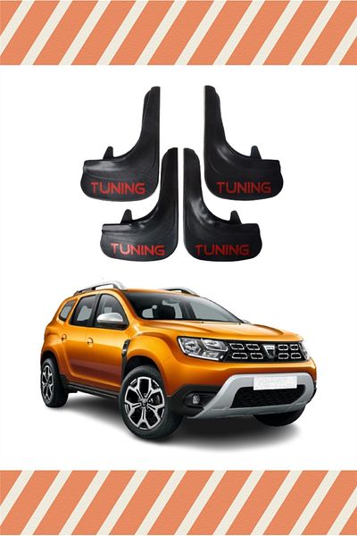 FİXFLEX Dacia Duster 2017 and After-Tuning Written 4-Piece Dust Cover Mudguard Mudflap