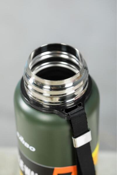 Kapris Saıbo 1 Liter Double-Deck Steel Thermos Green