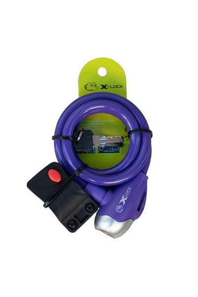 SARİSSA BİSİKLET Xbyc TY 561 Κλειδαριά με ατσάλινο σχοινί με κλειδί 8x1300 mm Κλειδαριά ποδηλάτου Μωβ