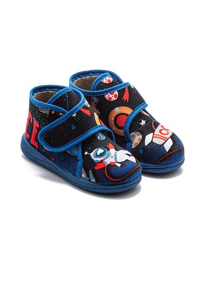 Twigy Navy Blue Astro Kids Nest Booties - 23/37