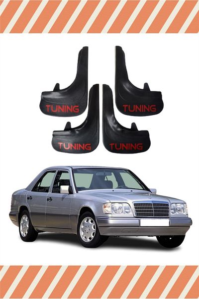 FİXFLEX Mercedes 200e Tunıng Written 4-Piece Dust Cover Fender Mudflap