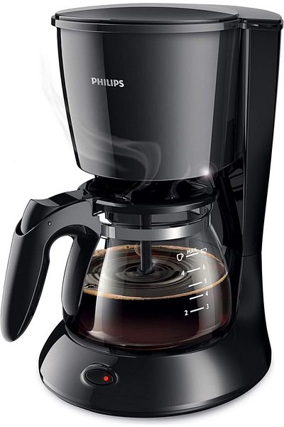 Philips ماكينة صنع القهوة بالتنقيط - 0.6 لتر، 7 أكواب، إبريق زجاجي، إيقاف تلقائي، أسود - HD7432/20