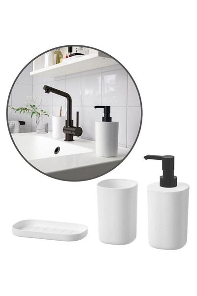 IKEA Storavan Σετ Βούρτσας Σαπουνιού Τουαλέτας Μπάνιου 3 τεμαχίων