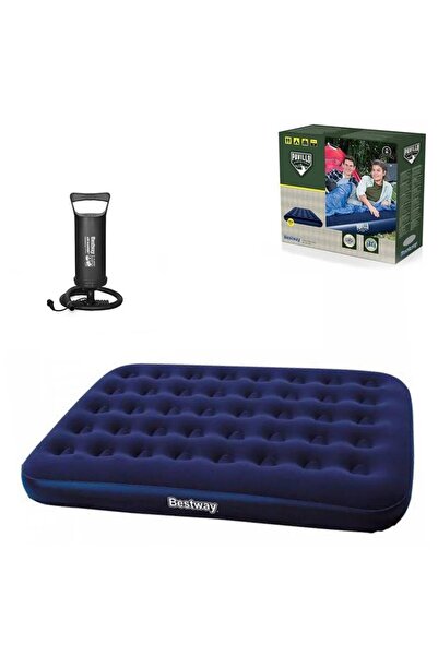 BESTWAY 67002 Flocked Blue Çift Kişilik Şişme Yatak