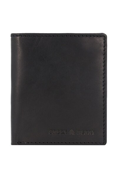 Greenburry Portofel Pure Black Protecție RFID Piele 11 cm