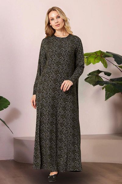 Ferace Jacquard Hijab - Women's Plus Size Mother Dress