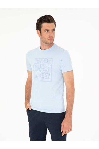 Cacharel Açık Mavi Slim Fit Bisiklet Yaka T-shirt 50284843-VR003