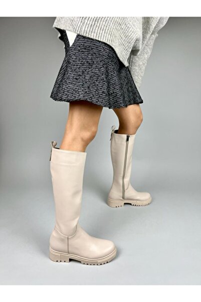 MRVN MERVINA Siena Model Leather Pull-On Daily Women's Boots