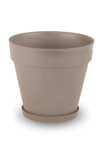 ToXA Yalı Saksı 76 Litre No8 Mocha Kahve 55cm Tabaklı Drenajlı Izgaralı Mat P...