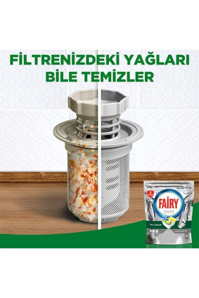Fairy Platinum Bulaşık Makinesi Deterjanı Tableti / Kapsülü Limon Kokulu 90 Yıkama