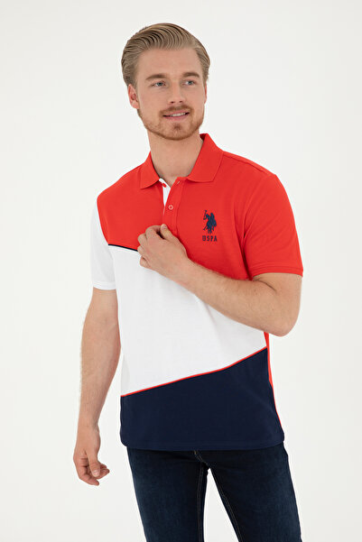 U.S. Polo Assn. Ανδρικό μπλουζάκι με κανονική εφαρμογή πόλο με λαιμόκοψη κόκκ...