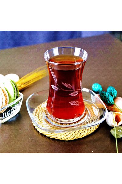 DECOCIA Nazen 12 Piece Tea Set for 6 People 175cc with Shoot Pattern