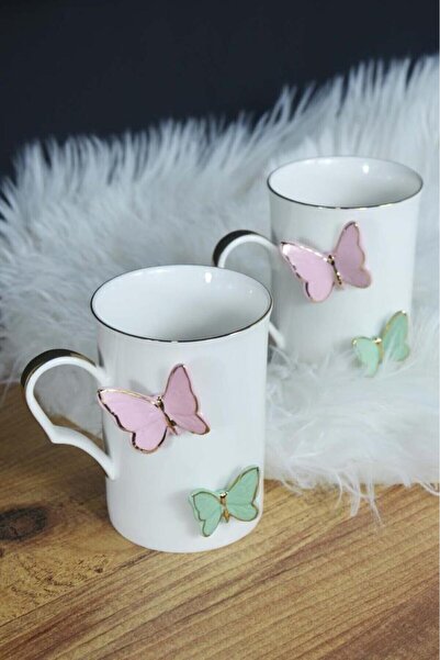 AROW Butterfly Porcelain Mug 2 Pieces