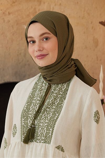 Modakaşmir Σάλι με μοτίβο δαχτυλιδιών της σειράς Soft Jacquard