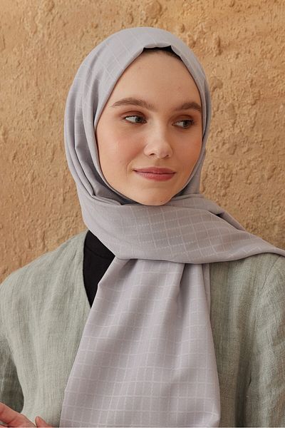 Modakaşmir Σάλι με μοτίβο κουτιού σειράς Soft Jacquard