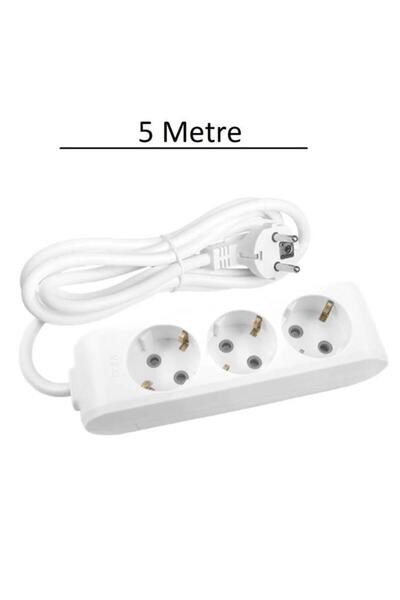 VİKO 3 Lü Topraklı Uzatma Kablosu Grup Priz 5 Metre