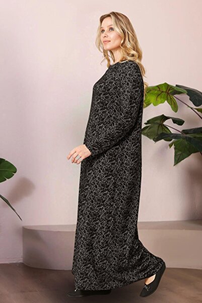 Ferace Jacquard Hijab - Women's Plus Size Mother Dress