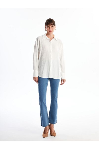 LC Waikiki Women's Shirt - Solid, Long Sleeve, LCW