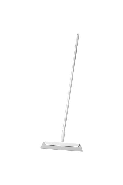 IKEA PEPPRIG ممسحة أرضية، رمادي-أبيض، 116 سم