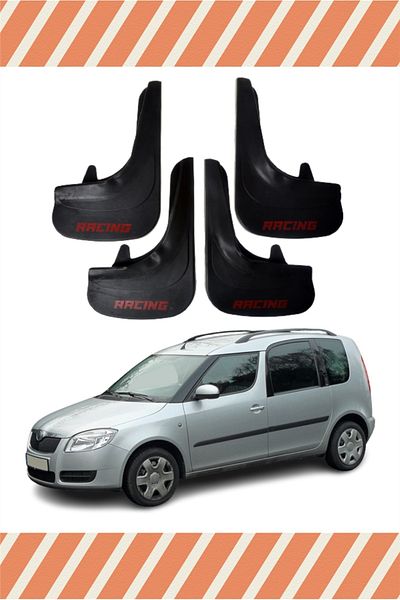 FİXFLEX Skoda Roomster Racing Written 4-Piece Dust Cover Fender Mud Flap