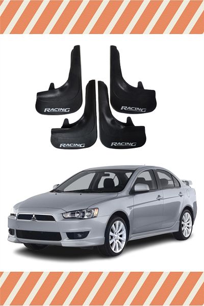 FİXFLEX Mitsubishi Lancer Racing Written 4-Piece Dust Cover Mudguard Ladle