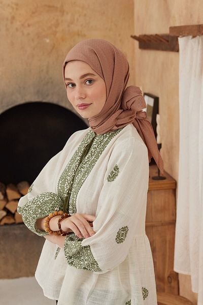 Modakaşmir Σάλι με μοτίβο δαχτυλιδιών της σειράς Soft Jacquard