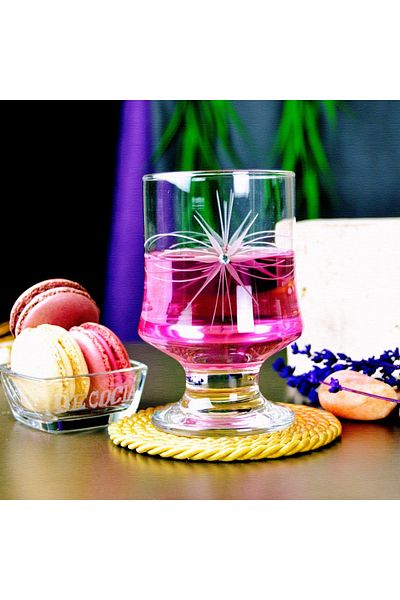 DECOCIA Aria 6 Pieces Footed Water Glass Magnolia Cup Mira Patterned